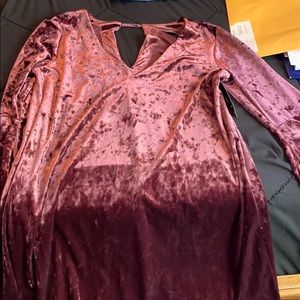 Velvet bell sleeve dress